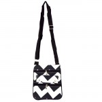 180626-BLACK/WHITE CHEVRON DESIGN CROSS BODY BAG